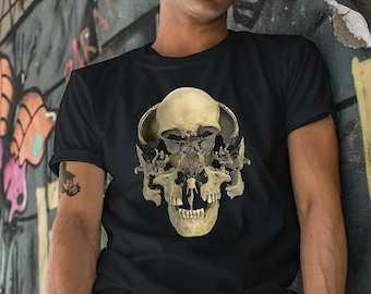 Beauchene Exploded Skull Art T-Shirt (Disarticulated Beauchene Exploded Skull Memento Mori Artwork Goth Unisex tshirt tee shirt men women)