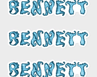 Personalized "Bennett" Kiss-Cut Vinyl Stickers