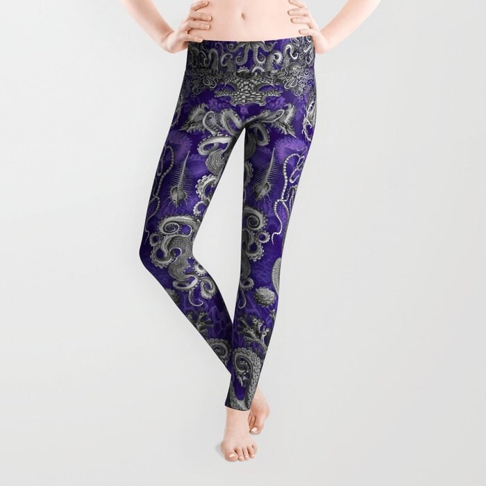 Octopus Squid Tentacle Print Pattern Women Leggings
