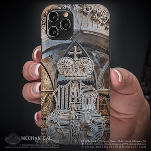 Sedlec Ossuary Bone Church Coat of Arms, Photo Phone Case, iPhone, Samsung Galaxy (Skull Prague Bone Artwork Goth Halloween Memento Mori)