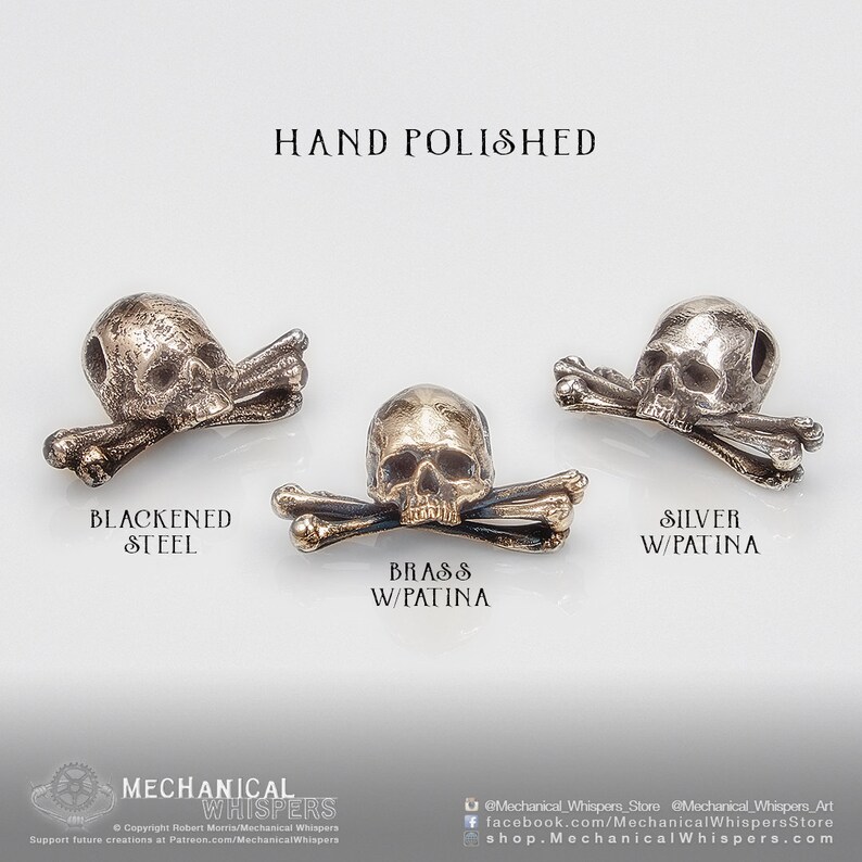 This image compares the three metal finishes and levels of detail.