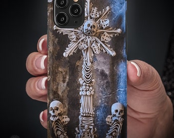 Sedlec Ossuary Bone Church Monstrance, Photo Phone Case, iPhone, Samsung Galaxy (Skull Prague Bone Artwork Goth Halloween Memento Mori)