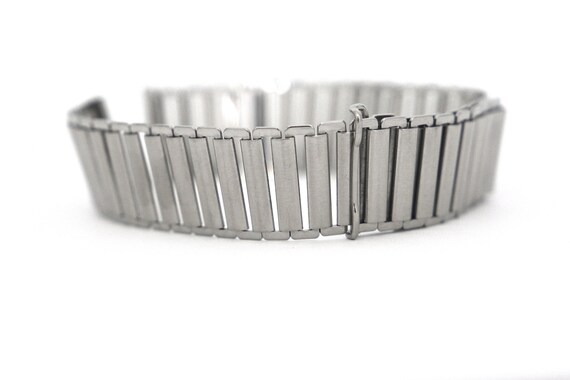 Bracelet Vintage GAY & FRERES En Acier Inoxydable Style Bambou - Largeur 16 Mm, Occasion Avec Signes D'usure