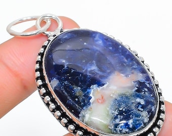 Natural Sodalite Pendant, Blue Gemstone Pendant, Pendant, 925 Sterling Silver Jewelry, Wedding Gift, Pendant For Daughter