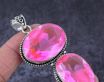 100% Genuine Rubellite Pendant, Pink Gemstone Pendant, Pendant, 925 Sterling Silver Jewelry, Anniversary Gift, Pendant For Her