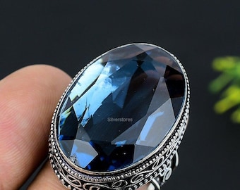 Indicolite Artisan Ring 925 Sterling Silver Natural Gemstone Jewelry