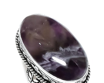Natural Amethyst Ring, Gemstone Ring, Oval shape Purple Ring, 925 Sterling Silver Jewelry, Engagement Gift, Ring For Her, Antique Ring