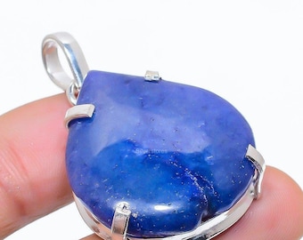 Valuable Onyx Pendant, Gemstone Pendant, Blue Pendant, 925 Sterling Silver Jewelry, Wedding Gift, Pendant For Brides Maid