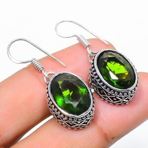 Valuable Peridot Earrings, Green Gemstone Earrings, Drop & Dangle Earrings, 925 Sterling Silver Jewelry, Anniversary Gift, Earrings For Wife