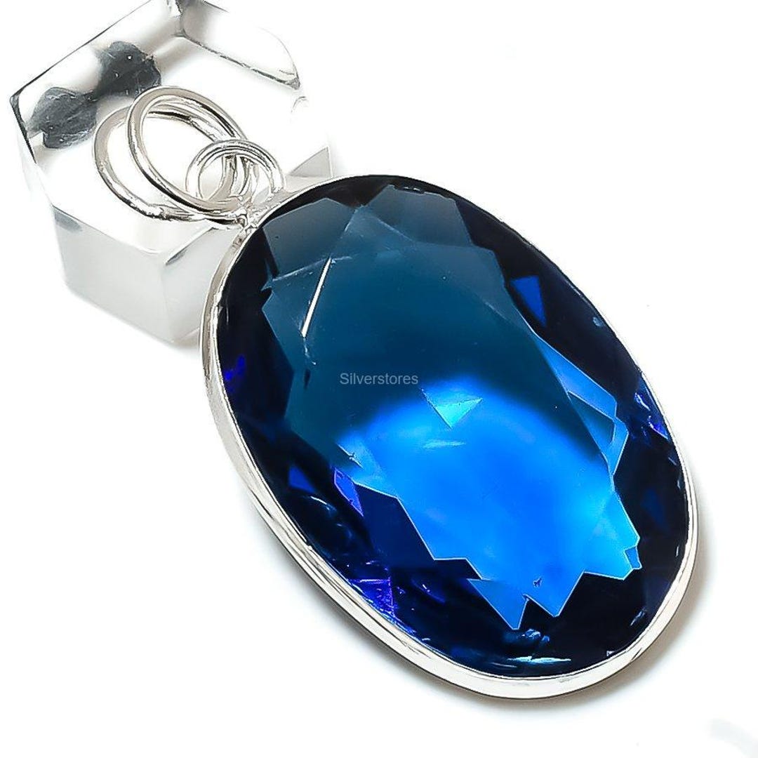 Schmuck Anhänger London Blue Topas Anhänger In 925 Sterlingsilber