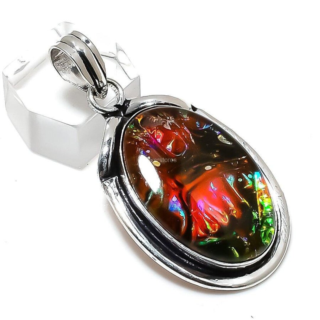 Rainbow Crystal Sunburst Pendant Necklace Gold | Lisa Angel
