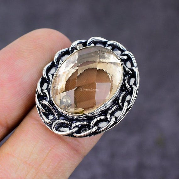 100% Genuine Morganite Ring, Peach Gemstone Ring, Band Ring, 925