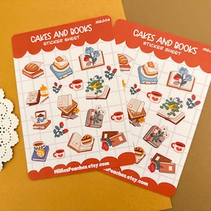 Feuille d'autocollants pour gâteaux et livres, autocollants pour agenda, autocollants pour journaux intimes, autocollants kawaii pour agenda, autocollants pour livres, autocollants pour agenda alimentaire