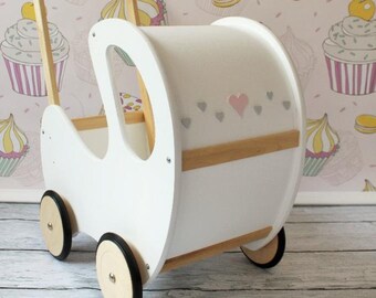 my first dolls pram wooden