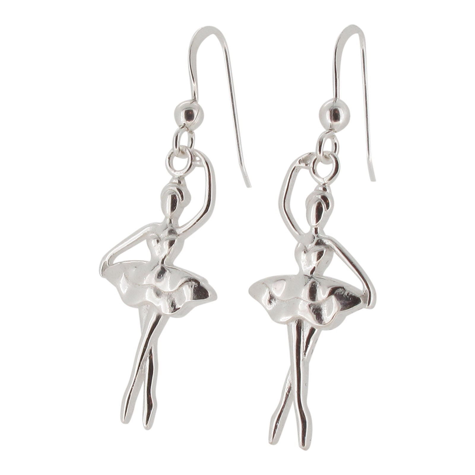 Sterling Silver Ballerina Drop Earrings 925 Etsy UK