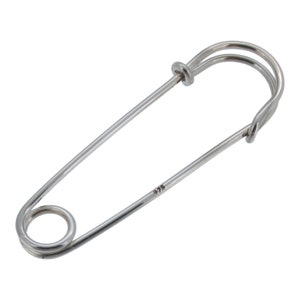 Silver Coil Less Giant Safety Pin Deluxe Brooch Kilt Scarf Pin