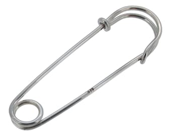 925 Sterling Silver Diaper Safety Pin Charm Made in USA
