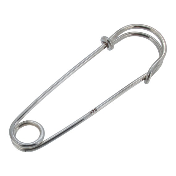 Sterling Silver Safety Pin Design Brooch 925 Etsy