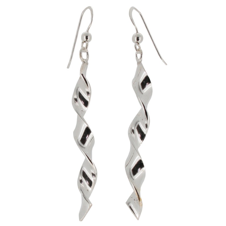 Design 15 925 Sterling Silver Spiral Drop/Dangle Earrings 