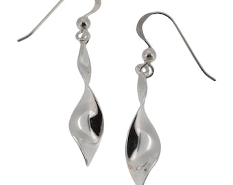 Boucles d'oreilles pendantes torsadées en argent sterling 925