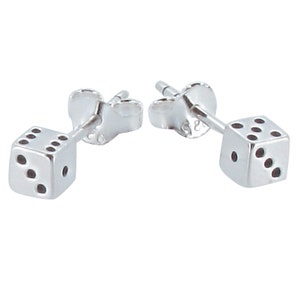 Sterling Silber Glückswürfel Ohrstecker 925