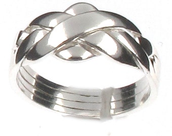 Sterling Silver 4 Band Puzzle Ring