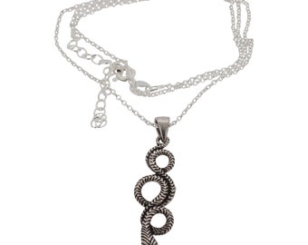 Sterling Silver Snake Pendant and Chain 925