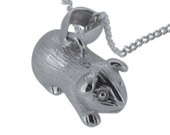 Sterling Silver Guinea Pig Pendant and Chain 925 Necklace Adjustable