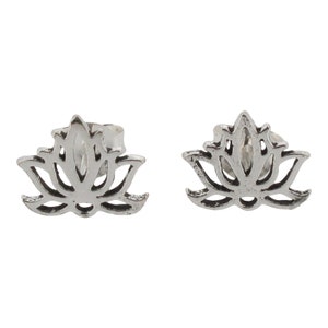 Sterling Silber Lotus Blume Ohrstecker 925