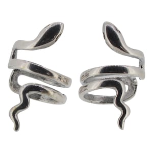 Sterling Silver Ear Cuff Snake Design - Pair - 925