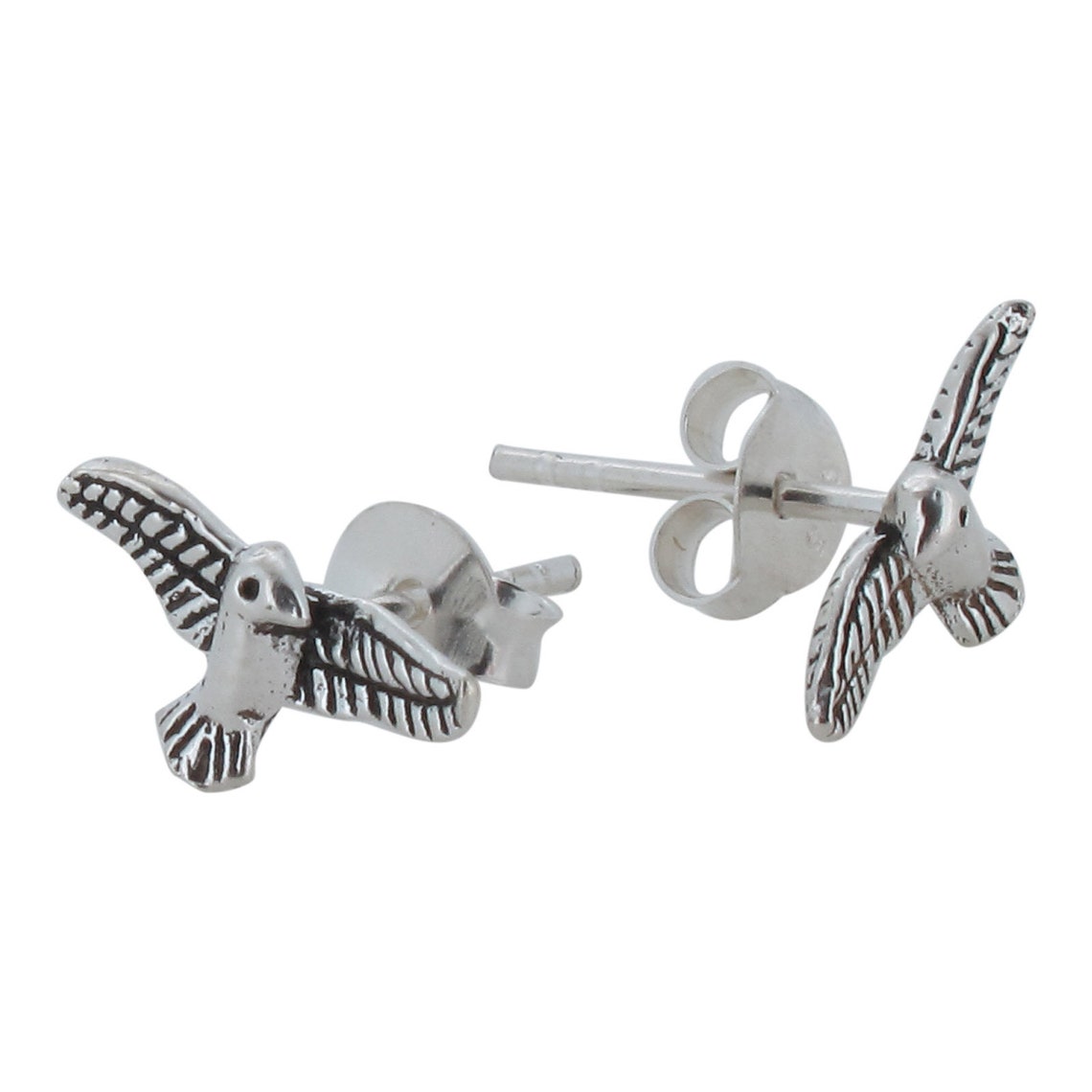 Sterling Silver Falcon Bird Design Stud Earrings 925 - Etsy