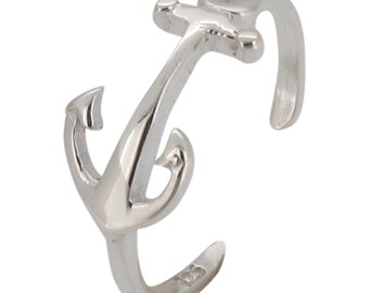 Sterling Silver Anchor Toe Ring 925