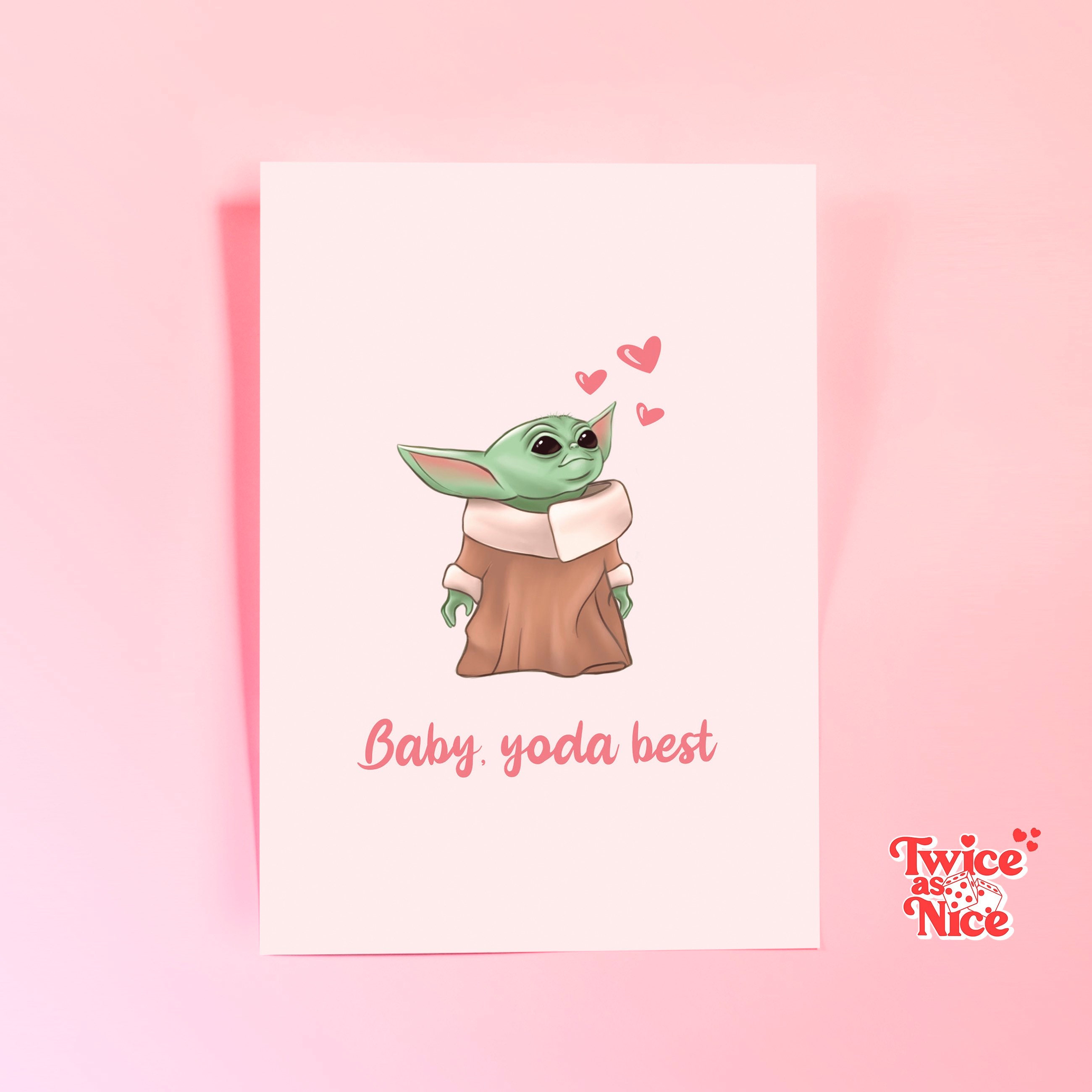 Baby Yoda Best Yoda Star Wars Valentines Day Card Grogu Etsy