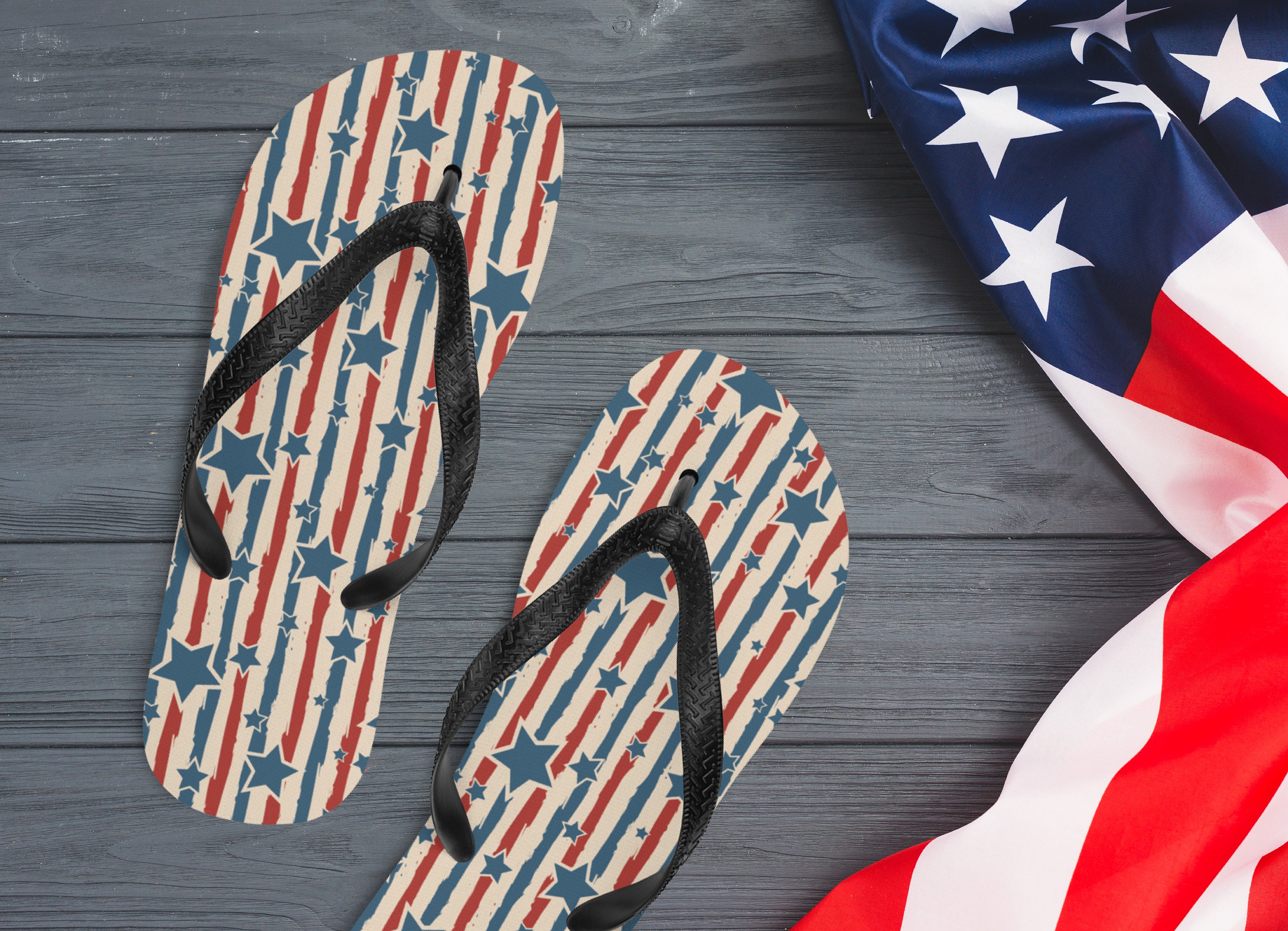 4th of july flip flops