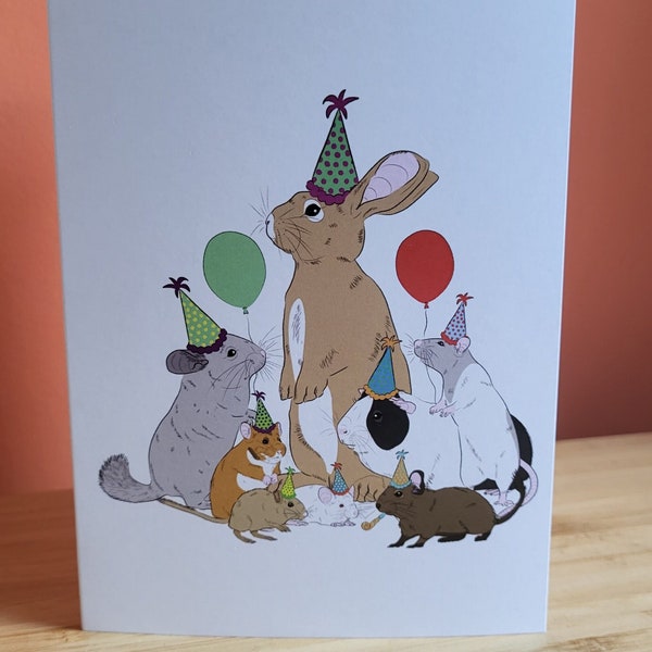 Birthday Pawty - Rodent & Rabbit Small Animal Birthday Card