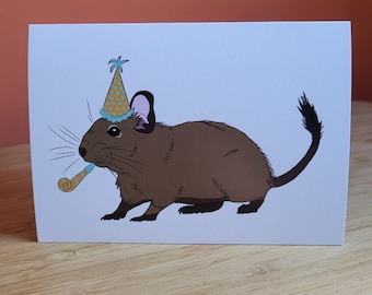 Degu Birthday Card