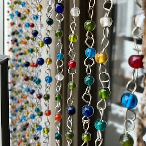 Bohemian Curtain , Glass Beads , Beaded Chain Curtain , Multicolour Curtain for Doorways , Sun Catcher , Glass Beads Strands , Gemstones