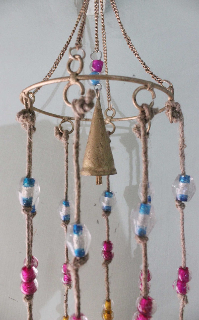 Handmade Metal Wind Chime Garden Outdoor Indoor Patio Ornaments Indian Crafts Outdoor Chimes Farmhouse Patio Décor