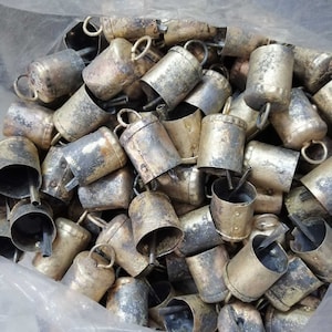 Handmade Recycled Iron Tin Cow Bells Mug Shape Bell Size 2&quot; Inches Height DIY Craft Bells Indian