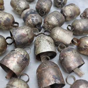 Rounded Top Recycled Iron Vintage Rustic Tin Cow Bells  2&quot; Inches Height Dozen ( 12 Pieces )