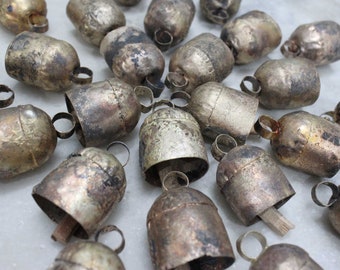 Rustic Tin Cow Bells, Handmade Recycled Iron, 2" (Dozen)