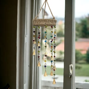 Bohemian Theme Beaded Wind chime bells decoration for Patio , Yard and Garden Decoration , Sun Catcher 23&quot; Inch Height
