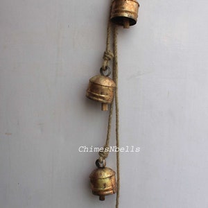 Recycled Iron Bells Hanging Chime Mobile String Decoration 80 cm Length Outdoor Indoor Garden Decoration