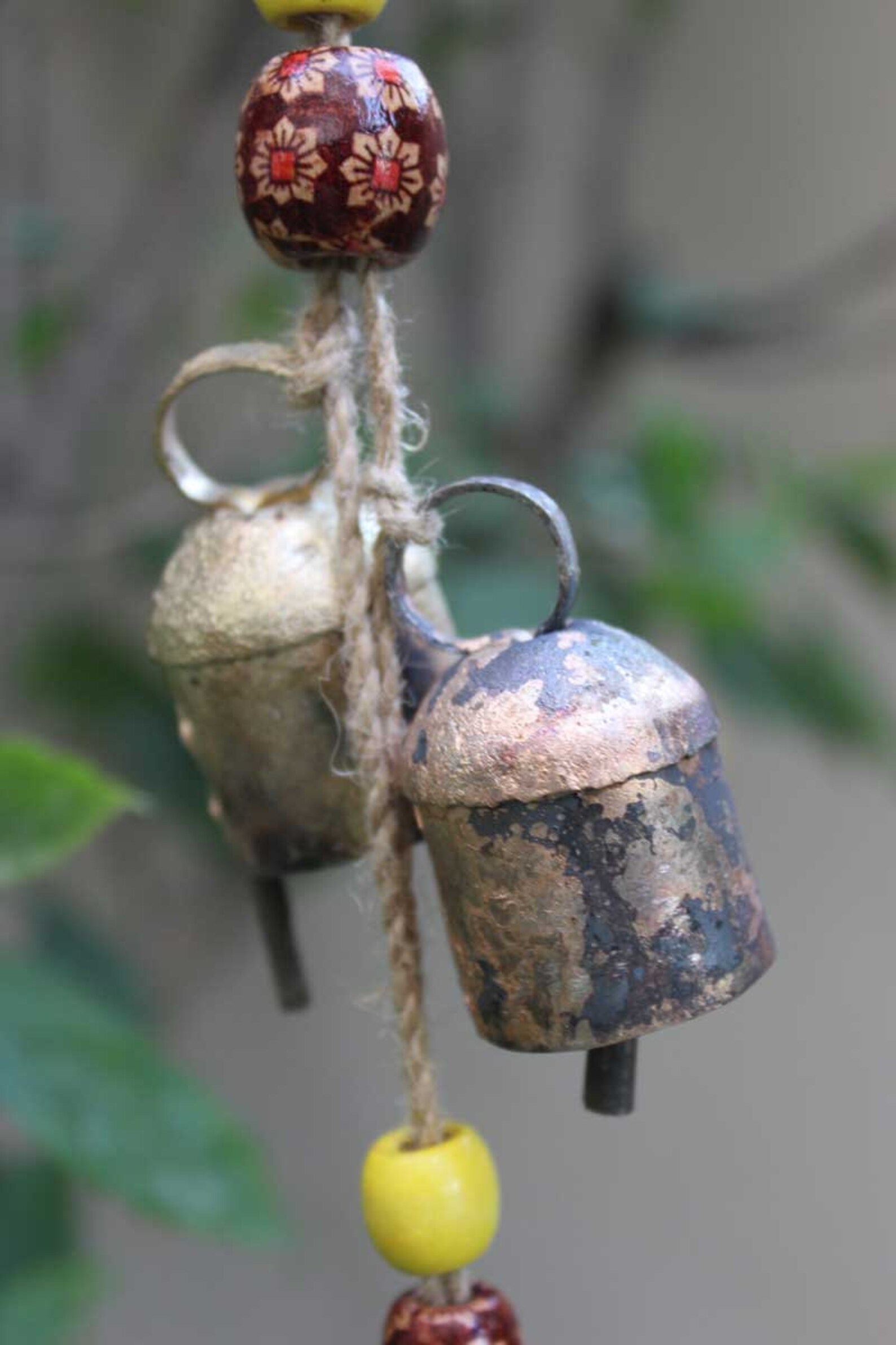 13 Vintage Iron Bells Hanging Chime Mobile String Decoration Etsy