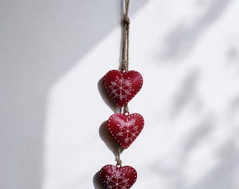 Hand Painted Heart Bells Hanging Decoration, 52cm Home Decor