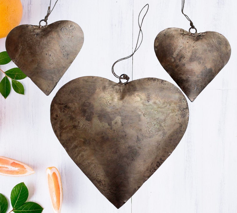 Indian Metal Heart Wall Hanging Ornaments Valentine Gifts Etsy
