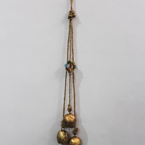 Campanas de vaca vintage Campanas rústicas Decoración colgante 60 cm Longitud Casa de campo Patio Windchimes , Estilo rústico Decoración de la casa