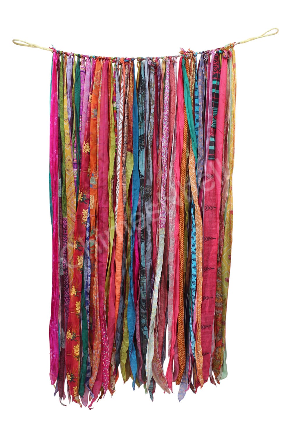 Guirlande Rideau Hippie Vintage – Soie Indienne – Multicolore – 1 Mètre – Déco Boho