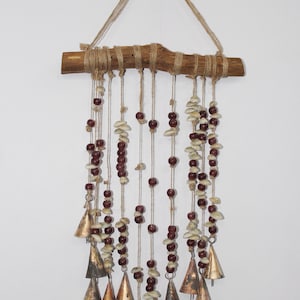 Handmade Boho Wind chime Wall Hanging Rustic Bells Chimes Vintage Rustic Farmhouse Patio Décor