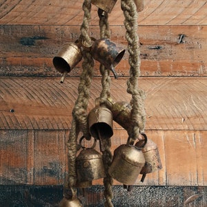 Shabby Chic Rustic Look Vintage Bells Wind chime Decoration for Indoor Outdoor Patio and Garden Country Décor